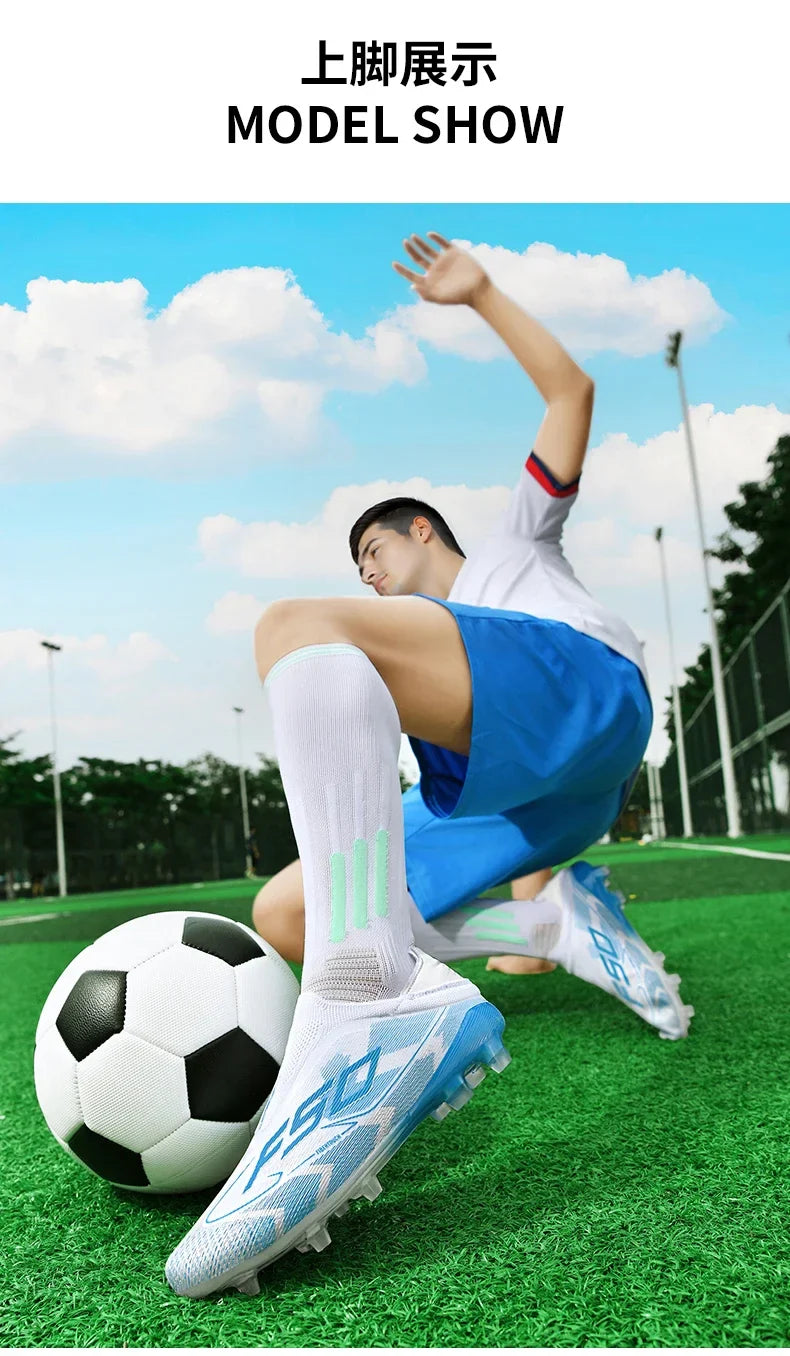 New Men Football Boots High-quality Soccer Shoes Sneakers Match Indoor Non-Slip Grass Cleats Mid-top Light Hot-selling Outdoor