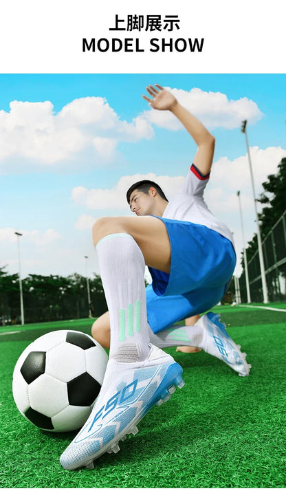 New Men Football Boots High-quality Soccer Shoes Sneakers Match Indoor Non-Slip Grass Cleats Mid-top Light Hot-selling Outdoor
