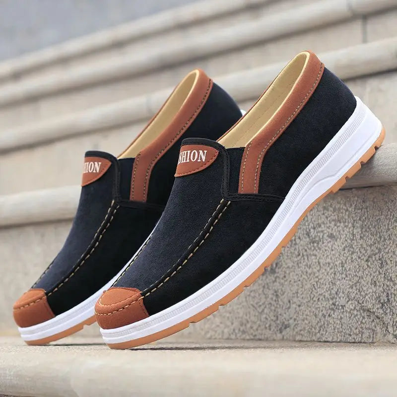 Men's Fashion Casual Shoes – Breathable Leather Sneakers, Sizes 40–47