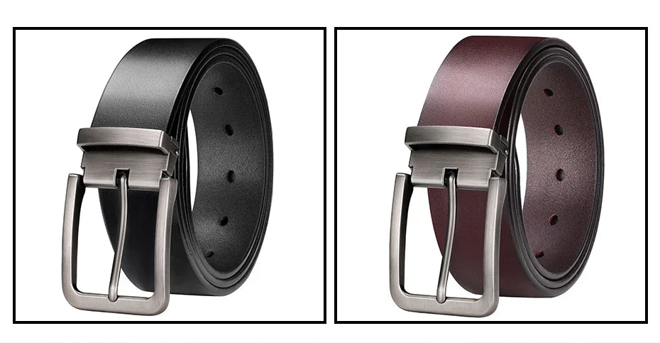 Genuine Leather Men's Belt Large Size Casual Belt   Alloy Pin Buckle Business Suit Belt Father's Day Present Gift