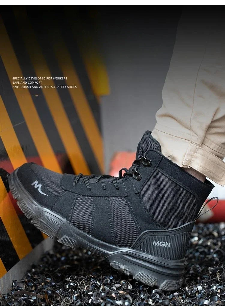 48 Plus Size Platform Non Slip Work Safety Boots Men Steel Toe Cap Anti-smash Sneakers Shoes Anti Puncture Security Boots