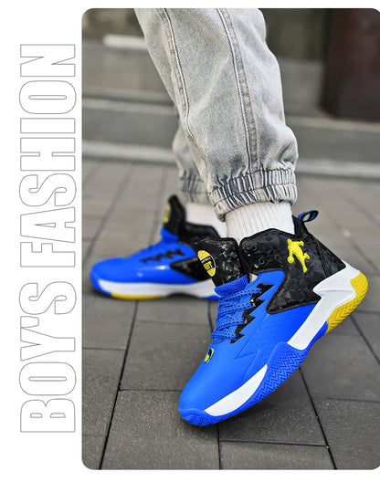 Children Basketball Shoes For Boys Girls Trainers High Top Sneakers Kids Training Shoes Outdoor Non-slip Children's Sports Shoes