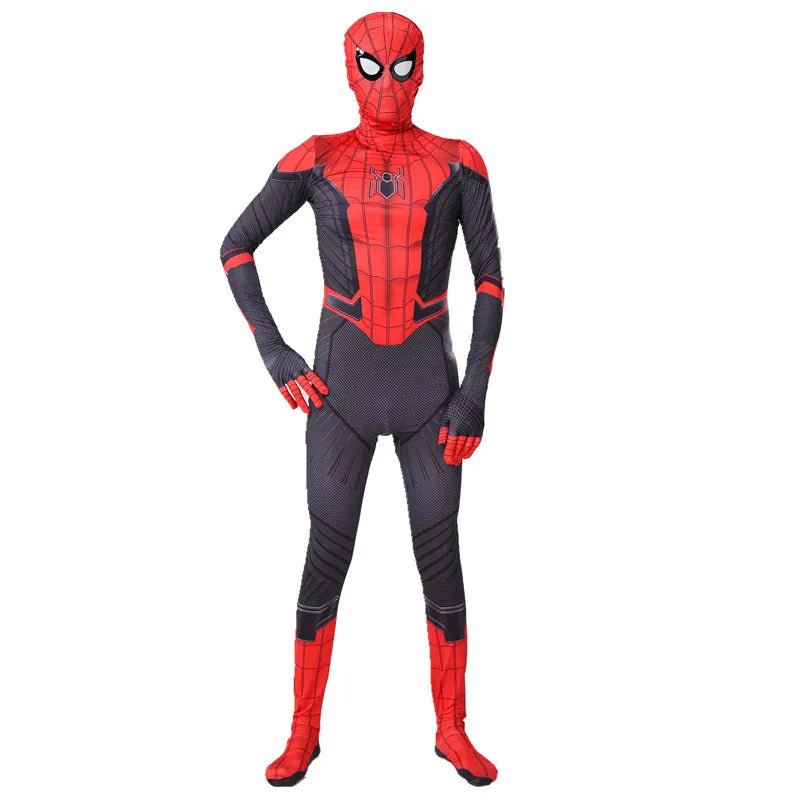 New Remy Jumpsuit with Halloween Superhero Web Spider Mask Costume for Boys Girls Soft Breathable Fabric Party Dress Up Cosplay