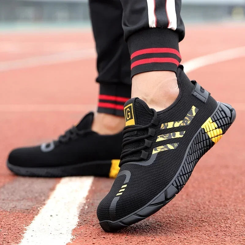 Work Sneakers Men's Safety Shoes Construction steel toe work Shoes Safety boots Men's shoes Puncture proof work summer Kevlar