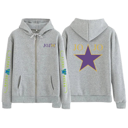 Anime Jojo's Bizarre Adventure Stone Ocean butterfly Hoodies Loose Unisex Anime Style Hoodie Autumn Spring Top sweatshirt