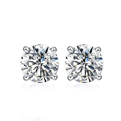 0.5ct 1ct 2ct Moissanite Stud Earrings for Women 925 Sterling Silver Pink Black Blue Grey Sparkling Lab Diamond Earring