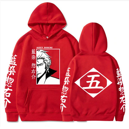 Japan Anime Bleach Aizen Sosuke Cosplay Hoodies Pullovers Tops Man Long Sleeve Clothes