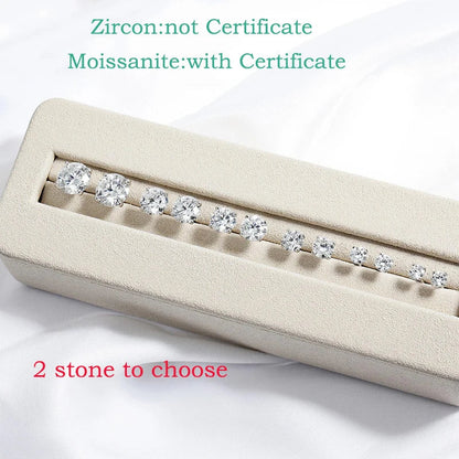 Each 0.2-2CT Certified Moissanite Stud Earrings for Women 4 Claw Sparkling Wedding Party Jewelry Sterling Silver S925