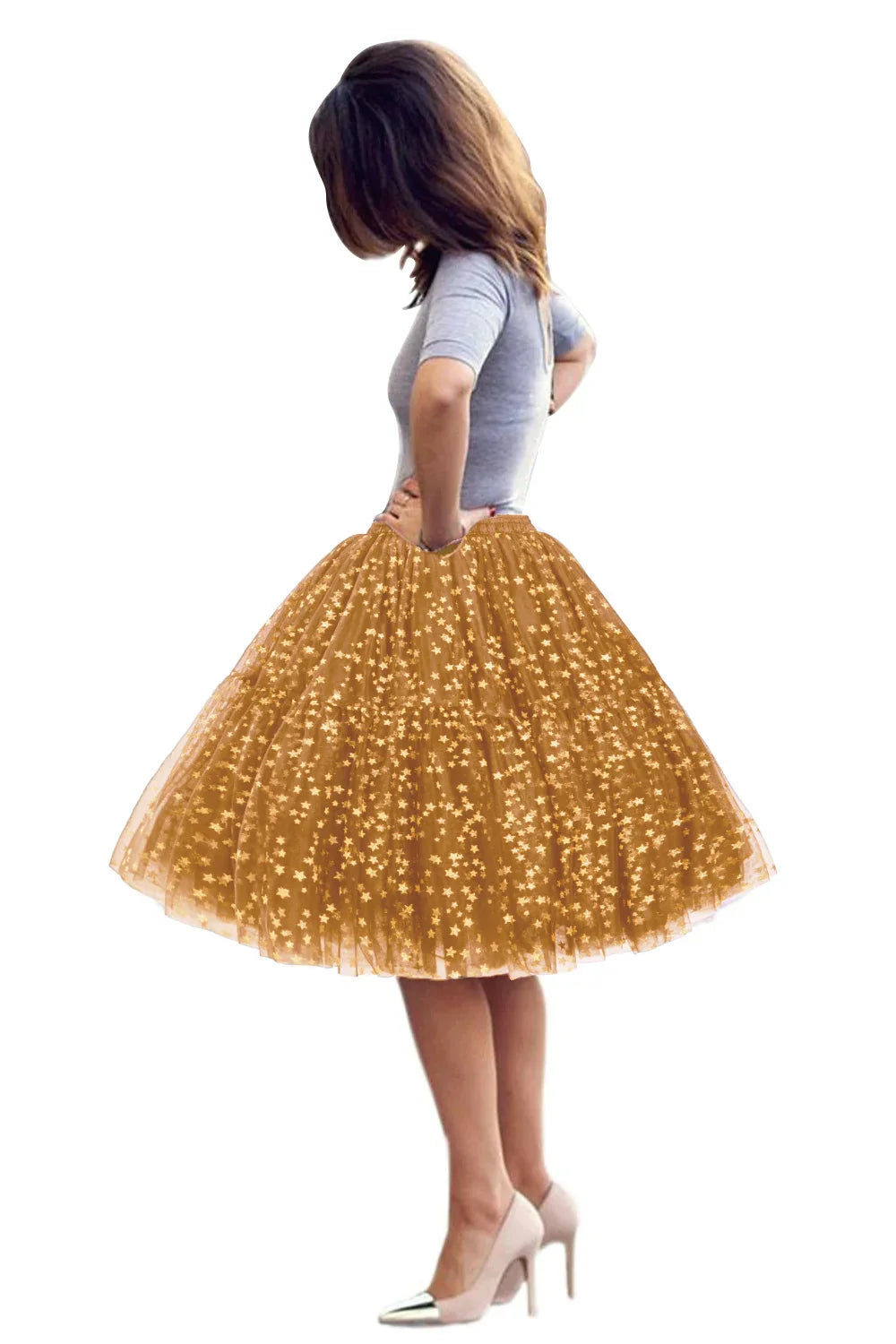 6 Layers Fluffy Ball Gown Women Short Skirts Knee Length Tutu Dress Underskirt Soft Tulle Petticoat for Club Cosplay Marathon