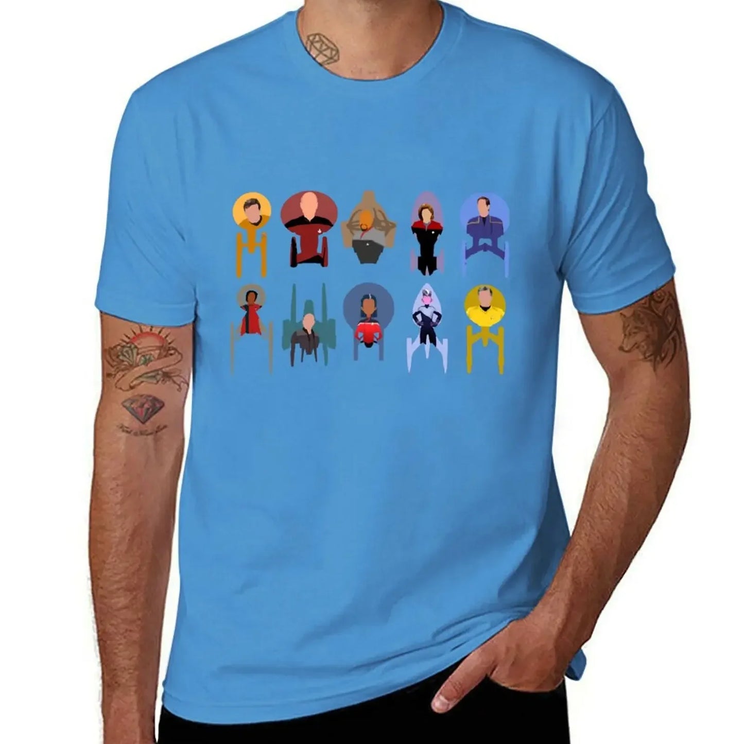 Trek ships & captains T-Shirt hippie clothes summer top oversized anime figures mens tall t shirts