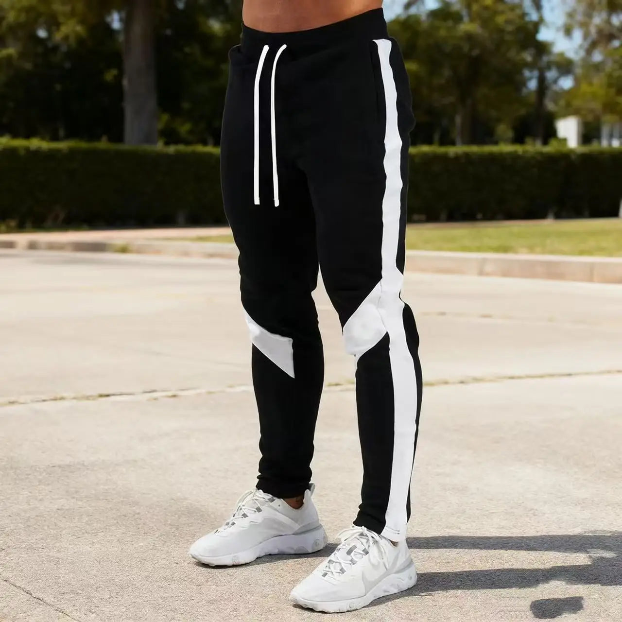 Mens Casual Pants Autumn Winter Sweatpants Men Running Jogger Sports Gym Trousers Fashion Solid Color Workout Long Pants 2025