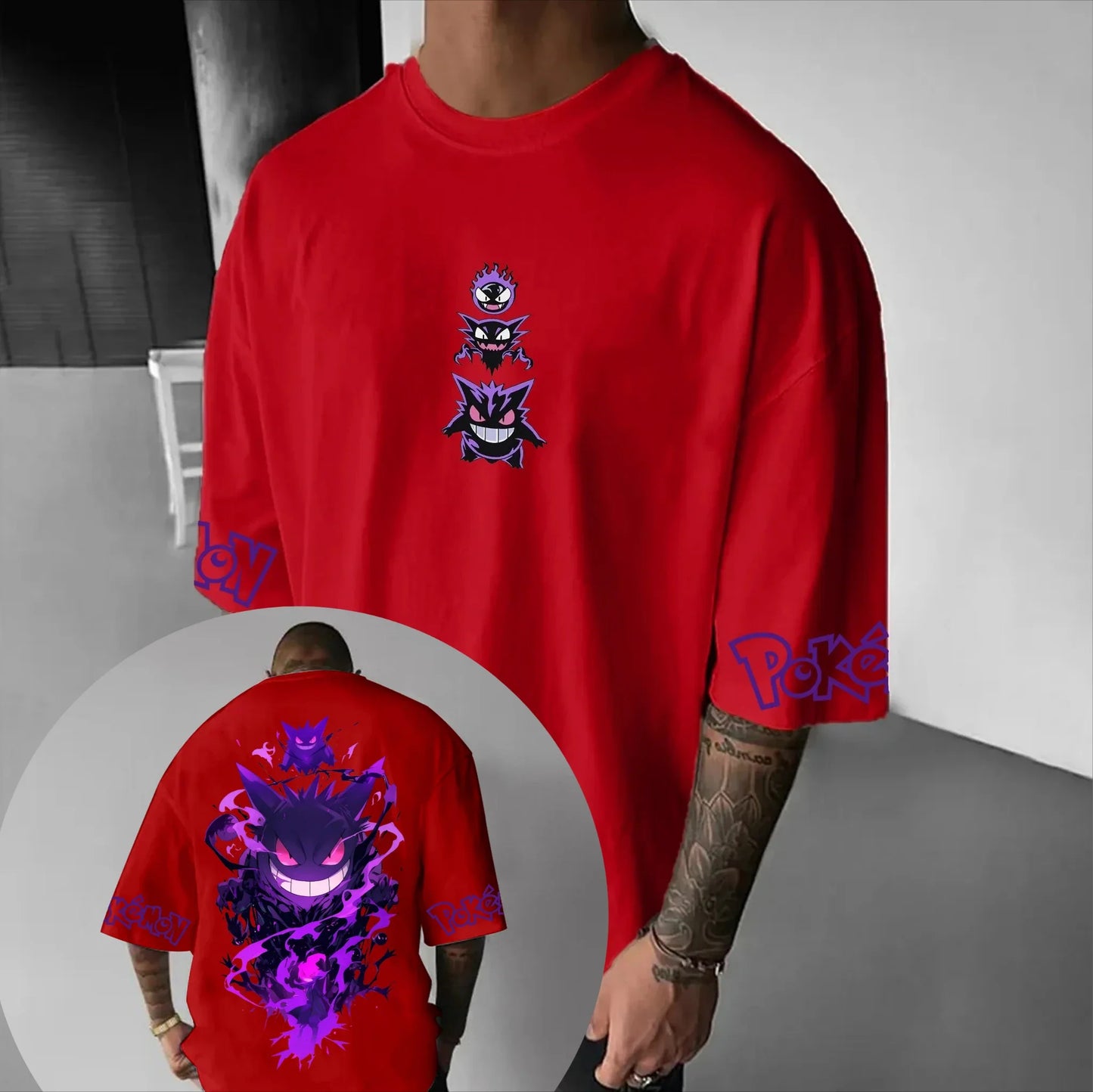 Anime Printed T-shirt Cotton Men and Women Summer New Item Plus Size T-shirt Street Harajuku Loose Casual Short Sleeved