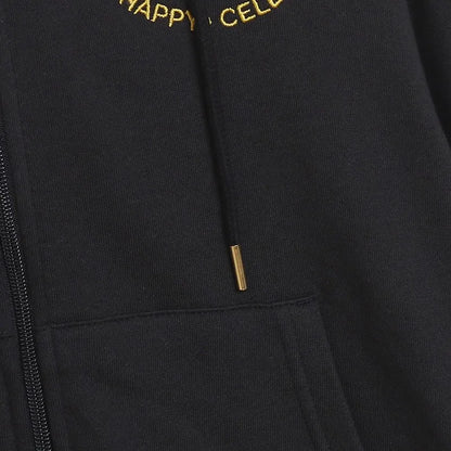 70th Anniversary Castle Mickey Mouse Family Letter Embroidery Fleece Sweatshirt Unisex Women Hooded Zipper Jumper Top