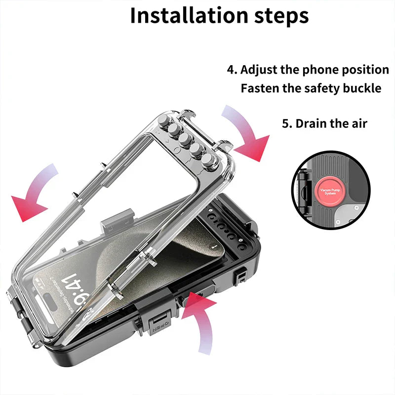 Bluetooth 30 Meter Deep Waterproof Case For iPhone 17 Air 16 15 14 13 12 Pro Max 11 Samsung Galaxy S25 S24 S23 S22 Ultra Note 20