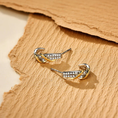 New Classic Moissanite Earrings 925 Steling Silver Yellow Plated Passed the Daimond Test Stud Earrings for Women Party