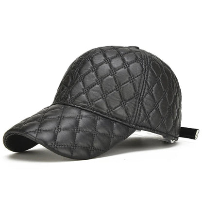 2026 Spring Genuine Sheepskin Leather 55-61CM Black Baseball Caps For Man Casual Street Gf Gorras Dad Hat