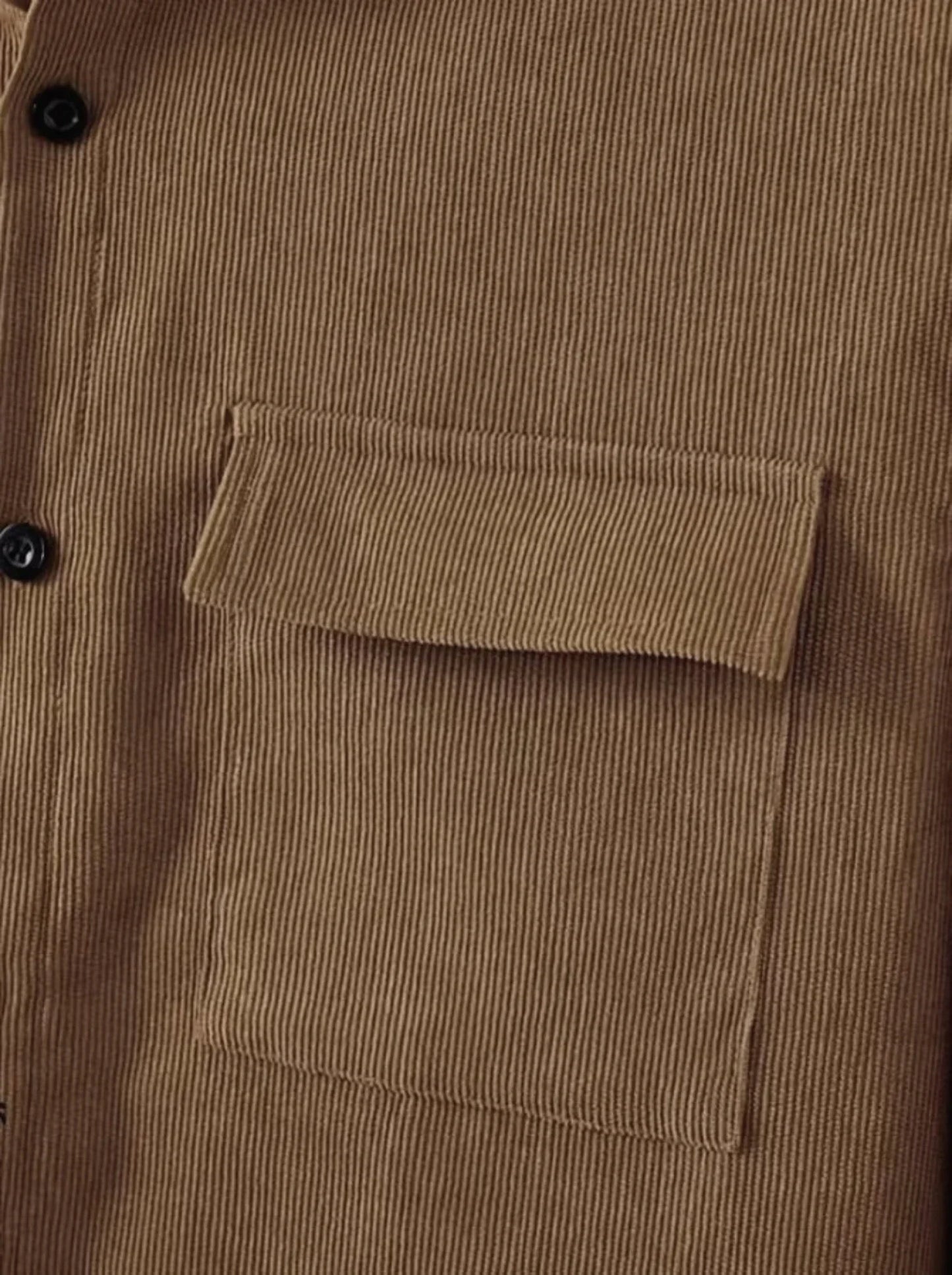 Men's suit Solid color corduroy suit Long sleeve shirt and pants casual suit