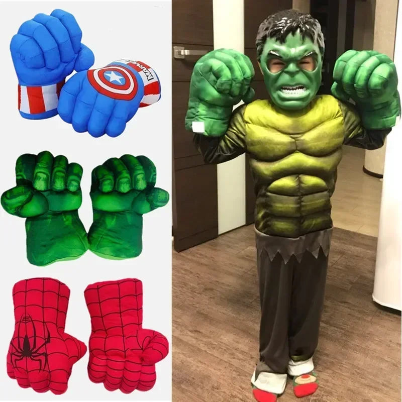 Accessories for Boys Girls Gift Superhero Hands for Kids Superhero Boxing Gloves Smash Fists Soft Plush Toys Cosplay Costumes