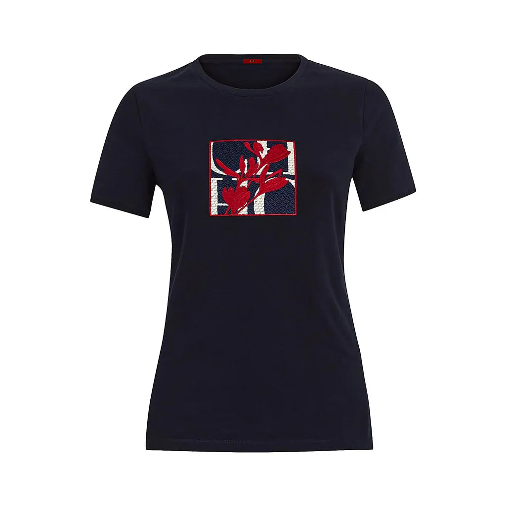 Women's T-shirt Summer New High Quality Round Neck Embroidered Texture Top