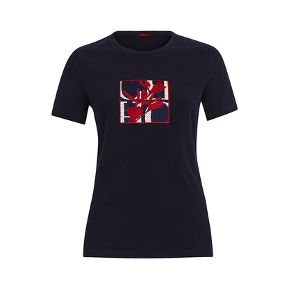 Women's T-shirt Summer New High Quality Round Neck Embroidered Texture Top