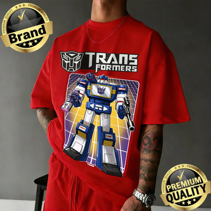 2026 Summer Hasbro Transformers Soundwave Graphic Brand Print T-shirt Unisex Tops Retro Casual Sleeve Short Clothing Breathable