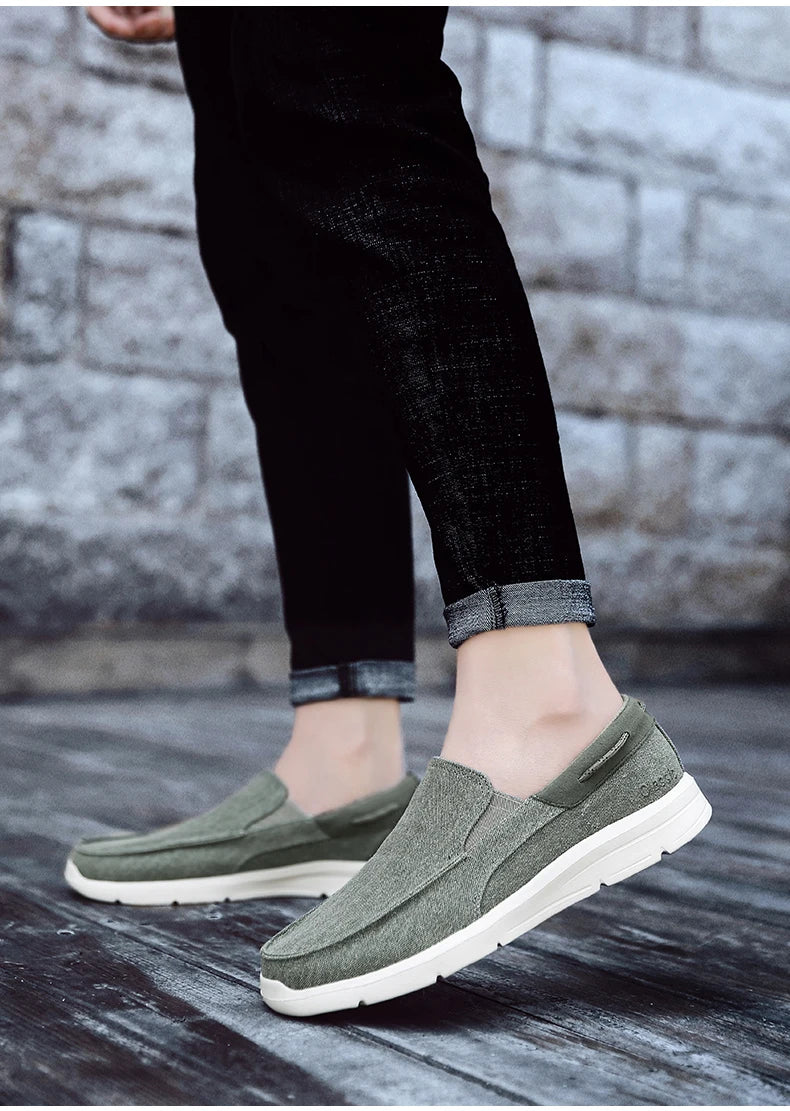 Mocassins Para Homens Sapatos Outono Novo Masculino Sapatos de Lona Clássicos Sapatos de Lazer Confortáveis Tênis Respiráveis Para Homens Mocassins