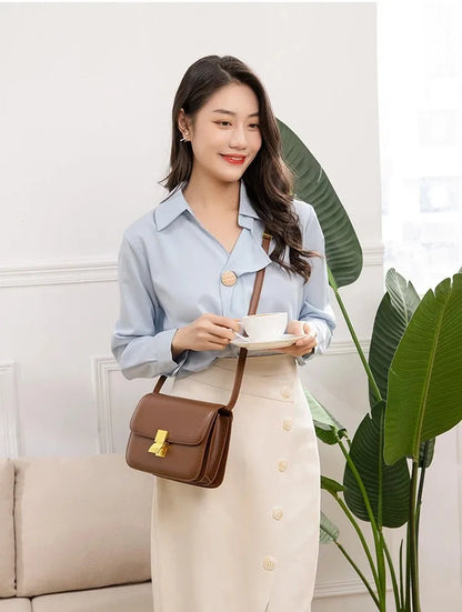 High Quality Bags For Women 2024 Trend Fashion Luxury Designer Shoulder Bag New In Metal Buckle Leather Exquisite Crossbody Bags
