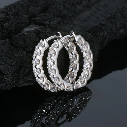 Hoops 100% 925 Sterling Silver Real 3mm Moissanite Stud Earrings For Women Sparkling Jewelry Gifts with Certificate Gifts