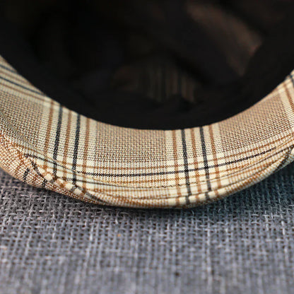 Spring Summer Linen Newsboy Cap New Beige Plaid Breathable Beret Men's Women's Literary Retro Hat England Hats Male Hats A-36