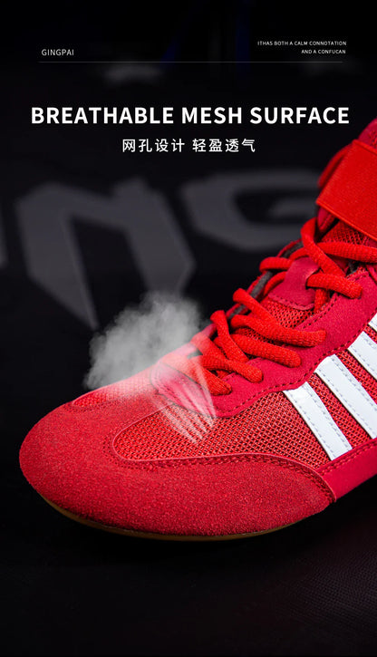 Botas de luta profissional masculinas e femininas 5 cores Sapatilhas de boxe Casal Antiderrapante Tênis Botas de luta masculinas respiráveis