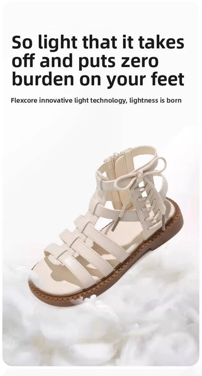 2026 Children Sandals High-top Kids Girls Sandals Baby Sandals High Quality Flat Cut-Outs Beach Sandals