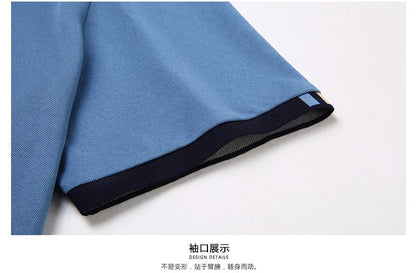 2024 Men's Cotton New Summer Exquisite Embroidered Short sleeved Polo Shirt Business Leisure Breathable T-Shirt Top Men's Wear