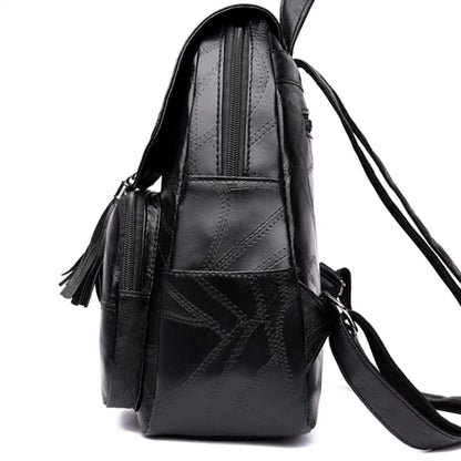 Oxford Cloth Double-Shoulder Bag Nylon Travel Women's Backpack Casual Fashionable Canvas Backpack [Random Zip Direction]
