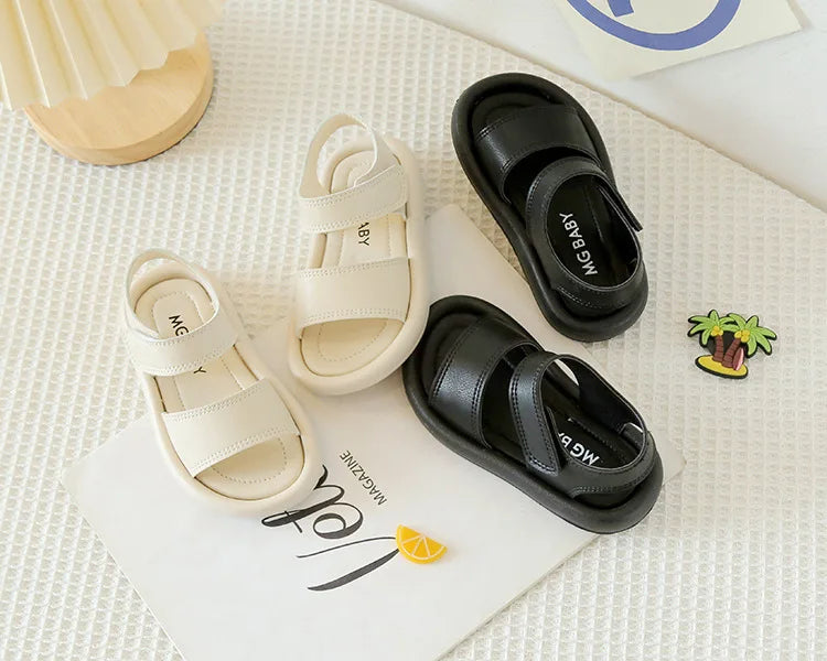 New Children Summer Sandals Boys Girls Fashion Pure Color Hook Sandals Baby Soft Breathable Shoes Kids Summer Beach Sandals