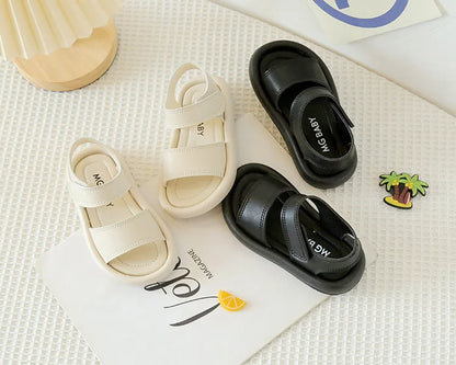 New Children Summer Sandals Boys Girls Fashion Pure Color Hook Sandals Baby Soft Breathable Shoes Kids Summer Beach Sandals