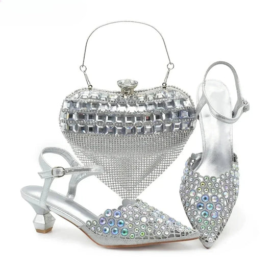 Hot Selling Pointed Toe Ladies Shoes Matching Bag Set for Nigeran Wedding Party Pumps Shoes for Women 2026 Designer Luxury