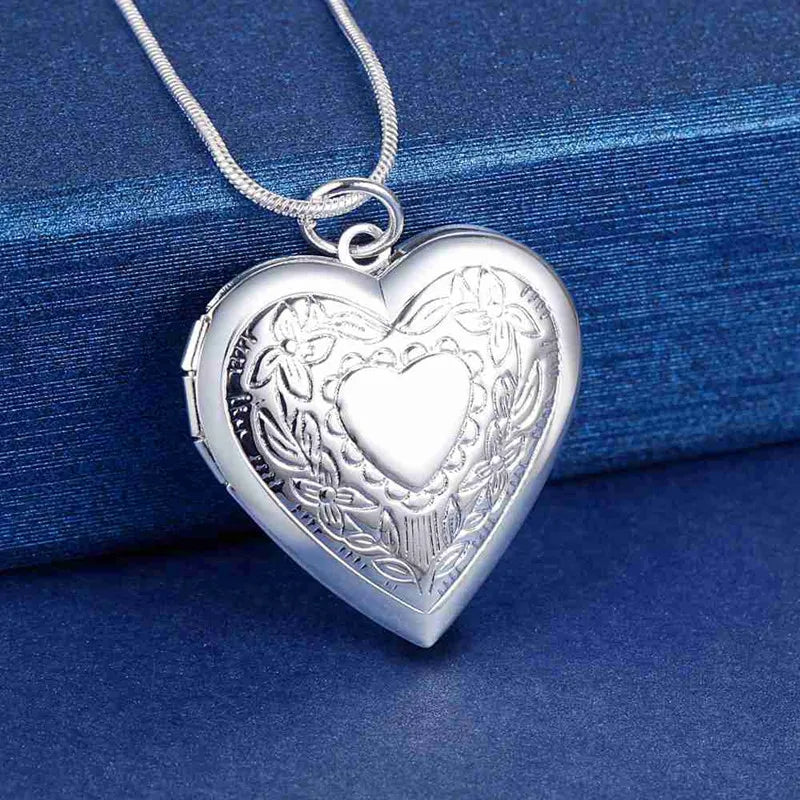 New Arrive 40-75cm 925 Sterling Silver seashell Photo open Frame Necklace Snake Chain For Woman Man Wedding Jewelry wholesale