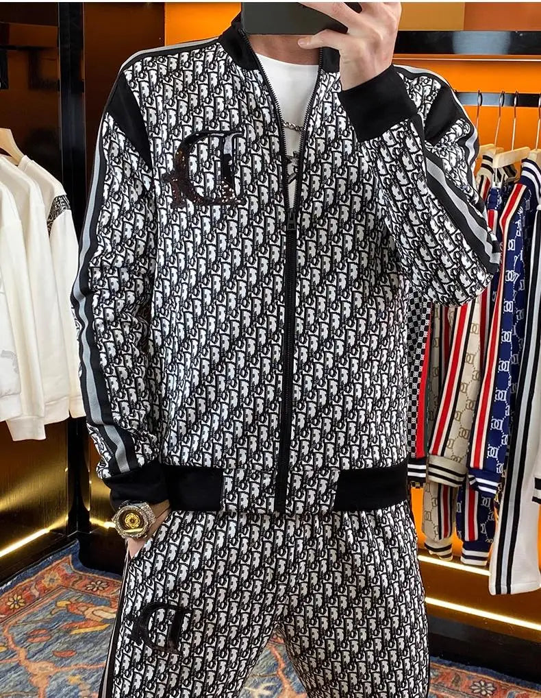 Spring and autumn men's casual suit 2025 new coat men's clothing ruffian handsome set with autumn two-piece set