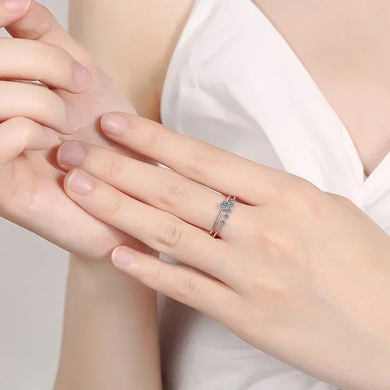3mm Moissanite Ring Set Silver 925 Brilliant Cut 0.1 Carat Diamond Test Past D Color Moissanites Rings Original Jewelry
