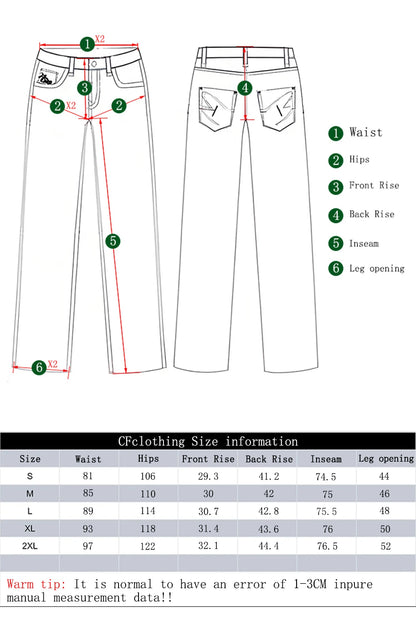 LIYS American Retro Blue Baggy Wide Leg Men's Jeans Four Seasons Street Straight Casual Ripped Denim Pants Youth Clothes Unisex
