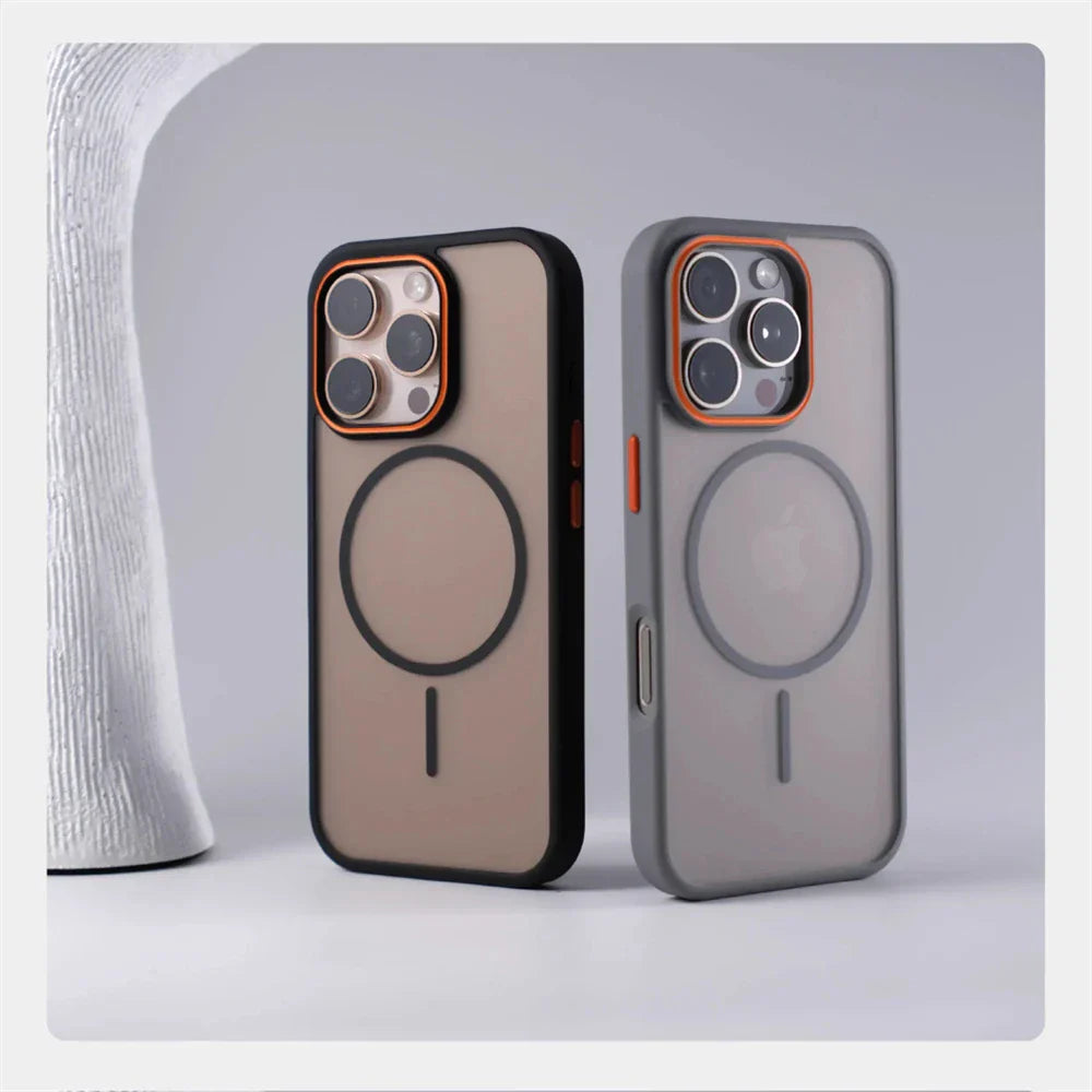 Luxury Matte Translucent Magnetic Case For iPhone 17 16 Pro Max 15 14 Plus 13 12 For Magsafe Wireless Charging Shockproof Cover
