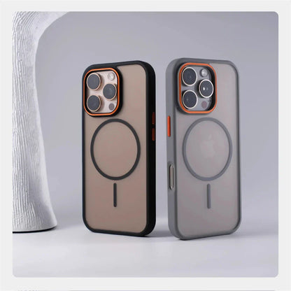 Luxury Matte Translucent Magnetic Case For iPhone 17 16 Pro Max 15 14 Plus 13 12 For Magsafe Wireless Charging Shockproof Cover