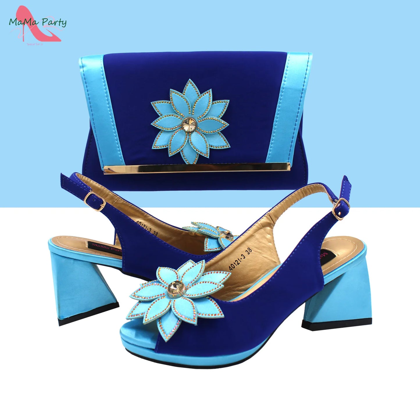 Design Italian Women Shoes and Bag Set in Green Color High Quality Comfortable Heels with Appliques for Wedding