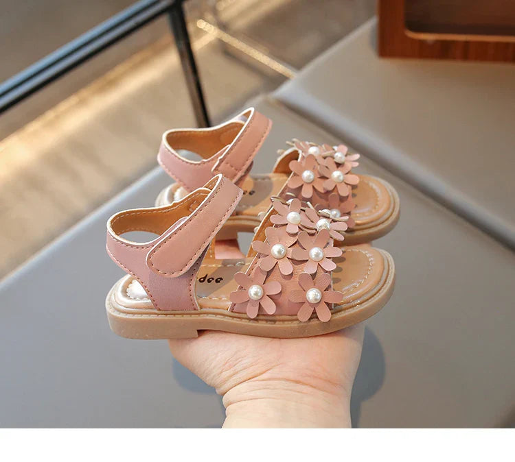 Little Girl's Shoes Bowknot New Summer Girls' Open-toe Sandals Princess Style, Beach Shoes, Soft Sole, Non-slip and Comfortable