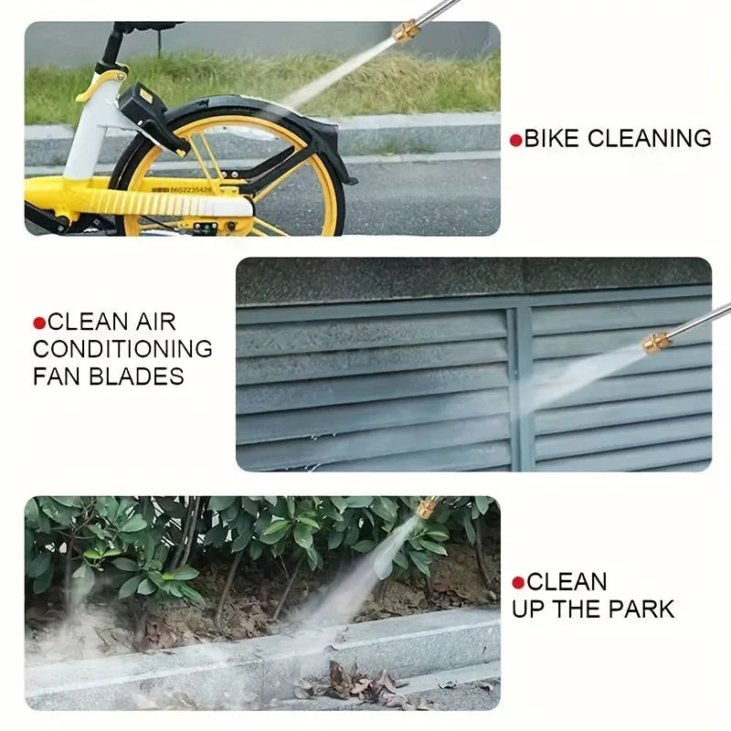 Portable High Pressure Car Wash Gun with Adjustable Extended Rod Household Water Pipe Matching Car Cleaning Tool for Home Outdoo