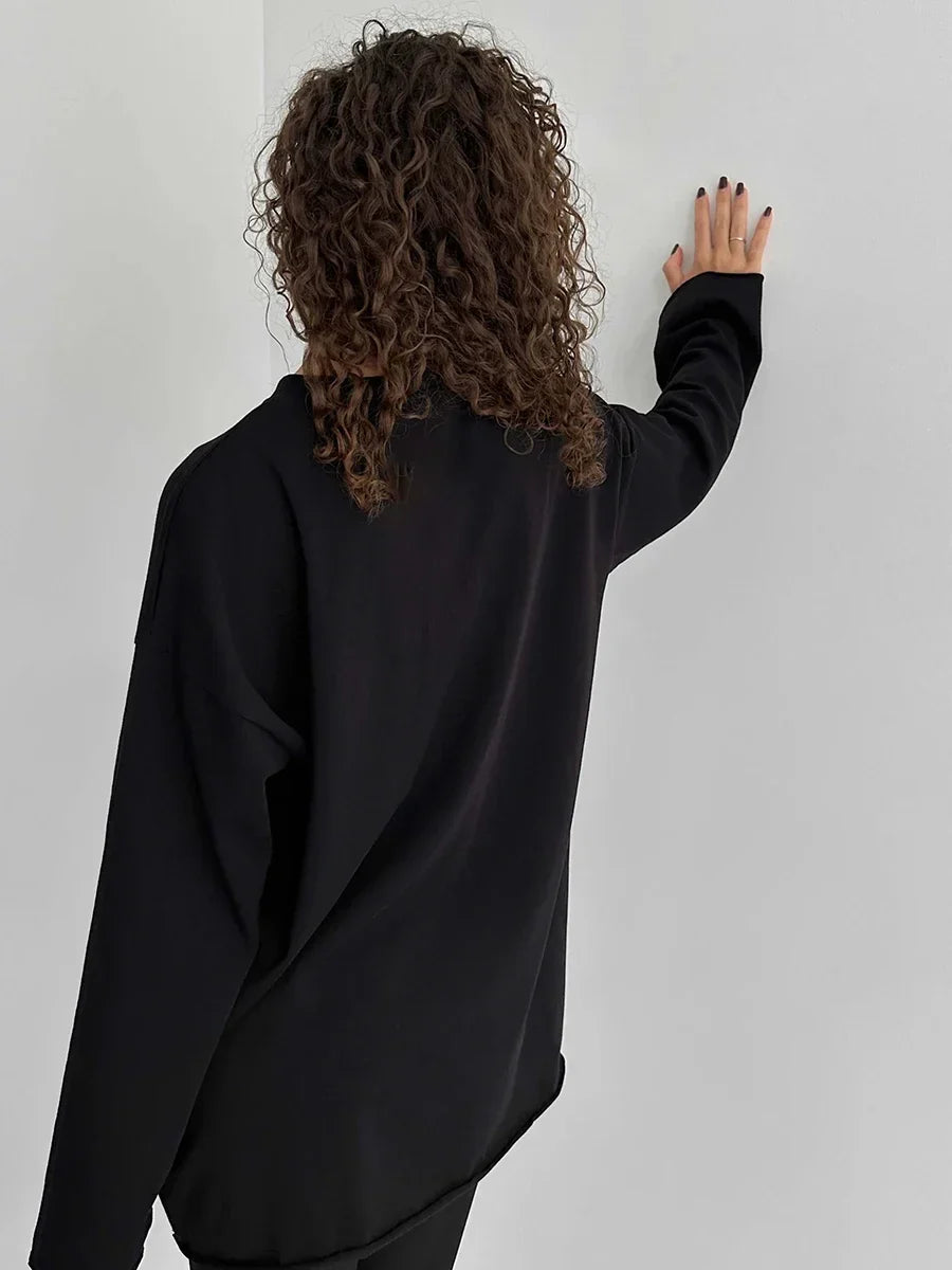 Women Summer 100% Cotton T-shirt Bottoming Spring Basic Fashionable Solid Lady Long Sleeve Loose Tops Shirts