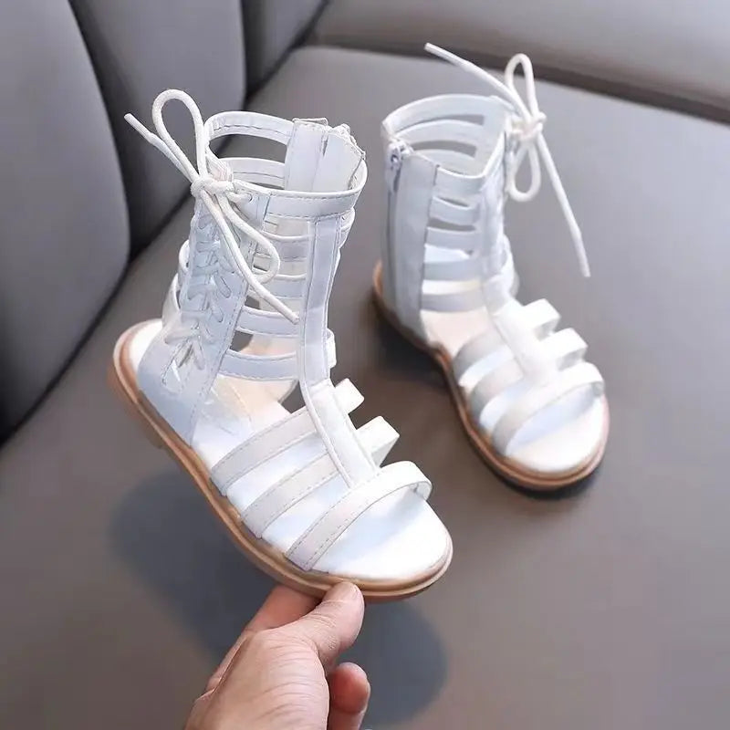 2026 Summer New Girls Beach Princess Roman Sandals Breathable Side Zipper Soft Sole Bestseller