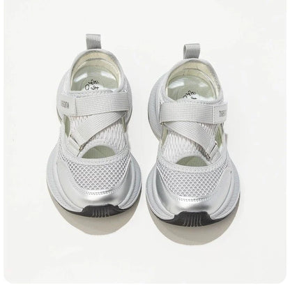 Boys Girls Sports Sandals Rotating Button Students Sneakers Hollowed-out Summer New Students Running Shoes Mesh Breathable