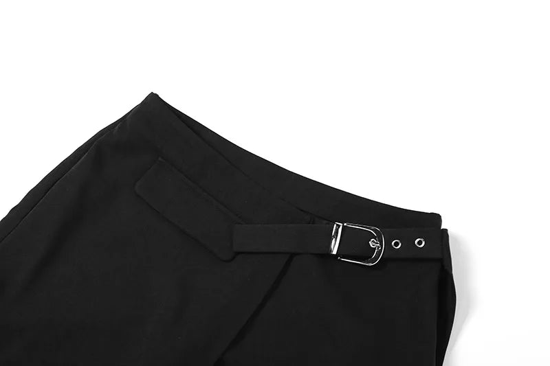 Gothic Skirts Goth Dark Techwear Patchwork Sexy Mini Women Grunge Irregular Hem High Waist Cargo Skirt Hip Hop Black Summer 2023