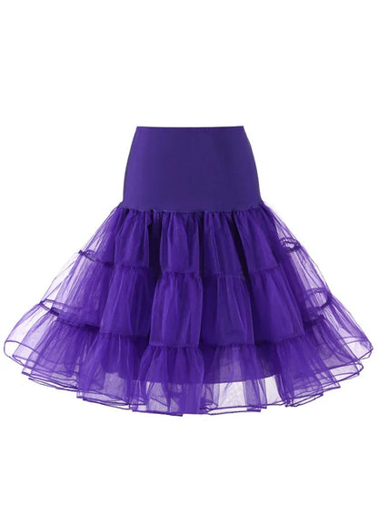 Pleated Vintage Voile Underskirt Ballet Tutu Skirts for Women 50s Retro Skirt Wedding Elegant Party Petticoat